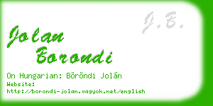 jolan borondi business card